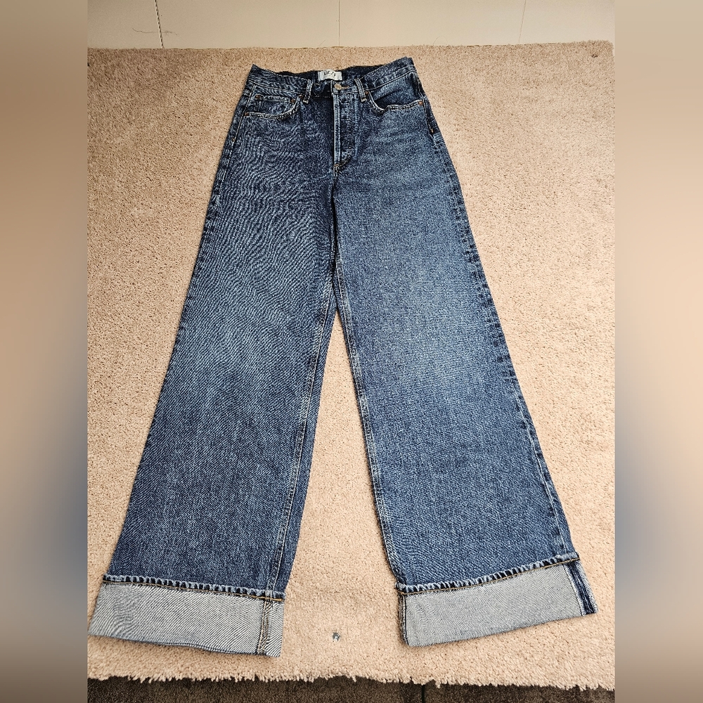 Agolde Blue Wide Leg Jeans - Picture 3 of 9